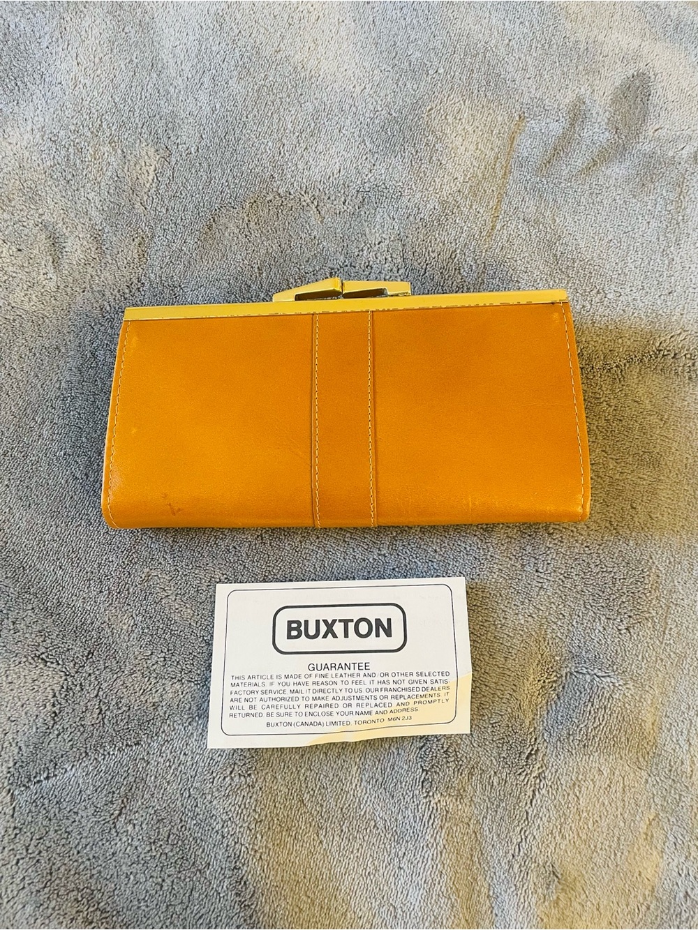 Buxton Mustard Yellow Leather Clasp Wallet